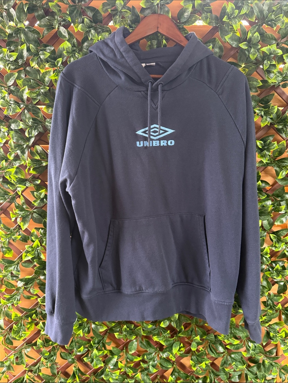 Umbro Navy Crewneck Hoodie with Light Blue Logo
